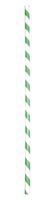 Green Striped Paper Straws Coated with Bees Wax - Unwrapped - Dia: .2" L: 7.75" - 500pcs