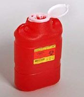 Becton Dickinson Sharps Container 1-Piece 13-1/4 H X 9 W X 5-1/4 D Inch 8.2 Quart Red Funnel Lid, 305490 - Each