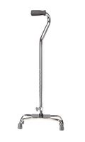 Chrome Quad Cane with Small Base and Vinyl Contoured Tip