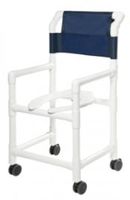 Lumex Lightweight Shower Wheelchair with Commode Opening, 22" Seat, Waterproof Design, and 3" Wheels, 89220