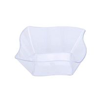 BalsaCircle 24 pcs 6 oz Clear Wave Design Plastic Mini Bowls - Disposable Wedding Party Catering Tableware