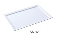 Yanco OK-7021 Osaka-2 Display Plate, Rectangular, 21" Length, 13" Width, Melamine, White Color, Pack of 6