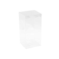 Clear PET Plastic Storage Boxes – Transparent Gift Boxes, Empty Containers Packing Box for Party Favors Ideal for Cookies, Ornament, Gifts, Wedding, Birthday and Parties 4"x4"x8" (8 Pack)