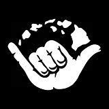 Shaka Hawaiin Islands Vinyl Decal Sticker | Cars Trucks Vans Walls Laptops Cups | White | 5.5 inches | KCD1512