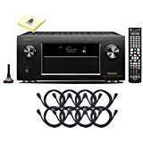 Denon AVR-X4400H 9.2CH High Power 4K Ultra HD AV Receiver Cutting Edge Home Theater with HEOS and Amazon Alexa Voice Control with 8 HDMI Cables and Zorro Sounds Receiver Polishing Cloth