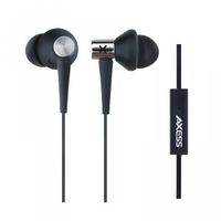 Axess EPMV106-BK Boombug Comfort Fit high quality earphone with microphone, compatible with iPOD, iPHONE, iPAD and all audio and media devices with a 3.5mm jack - Black