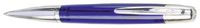Waterford Pallas Ball Pen/Capless Roller Ball Convertible, Transparent Blue Resin Barrel, Platinum Plated Accents