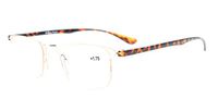 Eyekepper Lightweight Flex Unique Reading Glasses Stylish Look Crystal Clear Vision Gold +2.0