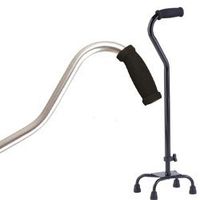 Quad Cane Silver with Small Base