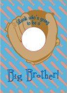 Look Who's Going to Be a Big Sister/Brother Photo Announcement Cards (Big Brother Blue)