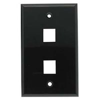 InstallerParts 2 Port Keystone Wallplate Black Smooth Face