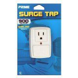 Prime PB002105 900-Joule Single Outlet Surge Tap and Audible Alarm, White