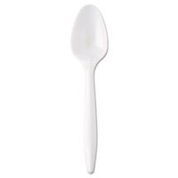 Wrapped Cutlery, 5 7/8 Teaspoon, Mediumweight, White, 1000/Carton (9 Cartons)
