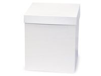 Pack of 50, White Gloss Hi-Wall 8 x 8 x 9" 100% Recycled Giftware Box Base Use Food Safe Barrier Like Food Grade Tissue or Cello for Food Packaging(Lids Sold Separately)