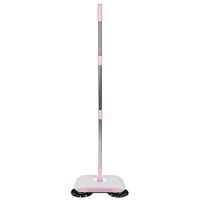 Hand push Automatic Sweeper Household Hand Push Sweeper Sweeping Machine Mop Broom Dustpan Floor Cleaning Tools (Pink)