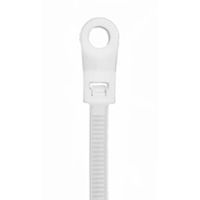 NTE Electronics 04-1450MH9 Mounting Hole Nylon Cable Ties, 50 lb. Tensile Strength, 14.5" Length, 0.186" Width, 0.060" Thickness, Natural (Pack of 100)