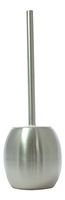 Deluxe Toilet Bowl Brush with Ball Holder, Stainless Steel for Bathroom Storage - Brushed Silver Elliptic