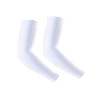 AceList 1 Pair Shooter Arms Sleeves UV Cooling Protection Copper Elbow Compression Sleeve Arm Supports for Women - White XL