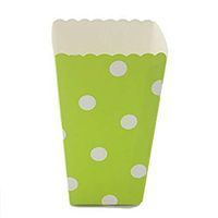 Ipalmay Polka Dot, Stripe and Chevron Mini Paper Popcorn Boxes(36 PCS, Green Dot)