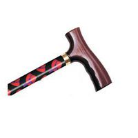 Folding Cane Red Hat. This Walking Cane has Push Button Height Adjustment and a Weight Capacity of 250 lbs. Comfortable Fritz Handle is Designed for Arthritis sufferers.