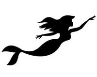 Little Mermaid Swimming Black Decal Vinyl Sticker|Cars Trucks Vans Walls Laptop| Black |5.5 x 3 in|LLI535