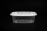 Delicube Rectangular Reusable Plastic Food Container Clear Base Only, 12 Ounce - 400 per case.