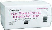 Reliamed Non-Woven Drsn/Spng, 4" X 4", 4 Ply, 200