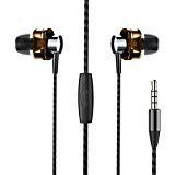 Ceppekyy Earphones, Dual Dynamic Drivers In-ear Earbuds, Noise Isolating Hi-Fi Stereo Bass Headphones with Remote and Microphone - Compatible with iPhone iPod iPad Samsung and More Android Smartphones