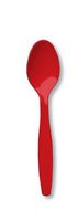 Creative Converting Touch of Color Premium 24 Count Plastic Spoons, Classic Red
