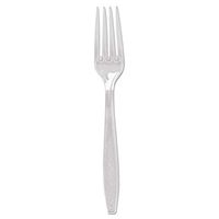 Dart GDC5FK-0090 Guildware Heavyweight Plastic Cutlery, Forks, Clear, 1000/carton