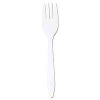 Dart F6BW Style Setter Mediumweight Plastic Forks, White, 1000/Carton