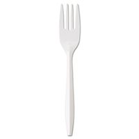 GEN PPFK Medium-Weight Cutlery, Fork, White, 1000/Carton