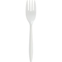 Genuine Joe 20000 Fork, Plastic, Medium-weight, 1000/CT, White