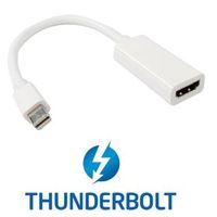 CY Thunderbolt Port to HDMI Female Adapter Cable with Audio Video for Apple MacBook 2011 2012 2013 White