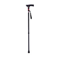 CHERRIESU Smart Walking Stick - 4 in 1 Multifunction Single-Legged Adjustable Cane with MP3 Radio Illumination Aluminum Alloy Walker for Elders(64-97CM)