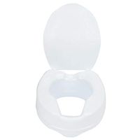 Raised Toilet Seat 4" High Quality 2.65 lbs Elevated Toilet Seat Card Slot Prevent Skidding with Cover 11.02" x 13.78" x 15.94" Toilet Seat Riser White