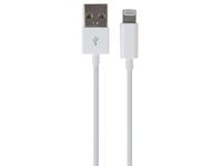 Velleman PCMP65 USB A Male to Lightning 8-Pin Male Cable Connector, White, 3.28' Length