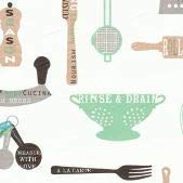 Grandma's Kitchen Utensils Print Tissue Paper for Gift Bags Wrapping 20 inch x 30 inch, Pack of 20