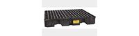 Eagle 1645B Black 4 Drum Low Profile Containment Pallet with Drain