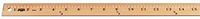 School Smart Plain End Wood Yardstick, 1 yd L X 1-1/8 in W X 1/4 in Thickness, Clear