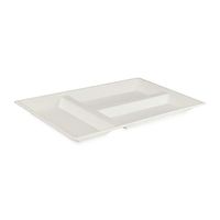 Packnwood Eco-Design Sugarcane Compartment Tray, 15.75" x 10.63", White (Case of 25)
