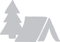 hBARSCI Tent Camping Vinyl Decal - 5 Inches - for Cars, Trucks, Windows, Laptops, Tablets, Outdoor-Grade 2.5mil Thick Vinyl - Silver Gray