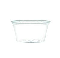 Compostable PLA Cup, Condiment Portion Size, 2 Ounce, Clear, 62mm Diameter Opening, 2500 Pack