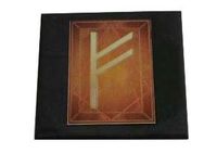 Shungite Plate for Household Appliances with Rune"FENU"