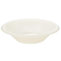 Exquisite Plastic Dessert/Salad Plates - Solid Color Disposable Plates - 100 Count (Bowls - 12 oz, Ivory)
