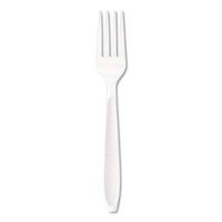 Impress Heavyweight Full-Length Polystyrene Cutlery, Fork, White, 1000/carton