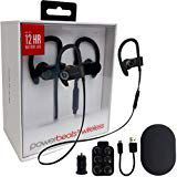 Beats by Dr. Powerbeats3 Wireless In-Ear Headphone W/MKK Car Adapter (Renewed) (Black)