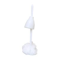 TOPBATHY Soft Toilet Bowl Brush White Toilet Bowl Scrubber with Squeeze Water Cover for Bathroom