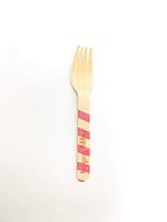 Perfect Stix-Sucre Shop Happy Bday Pink-20 Wooden Cutlery forks with Happy Birthday Print (Pack of 20)
