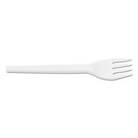 Savannah Compostable Cutlery, Plant Starch/Oil Fork, 6" Length, 100/Pack, White
